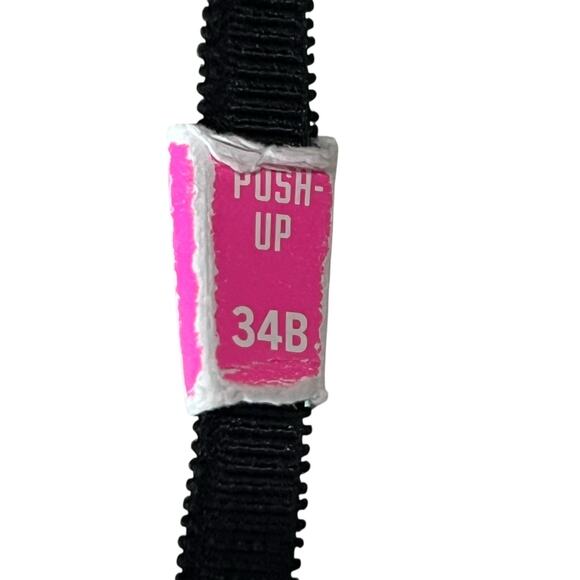 VS PINK Push Up Bra 34B Black Lace Tropical Halter Racerback Front Closure NEW - Picture 8 of 9